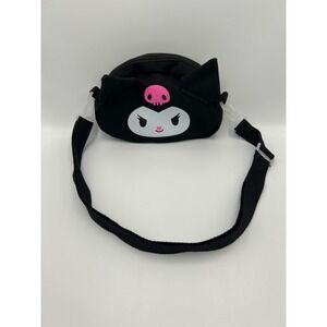Sanrio Kuromi Black Canvas Crossbody Bag Adjustable Strap Small Purse Anime